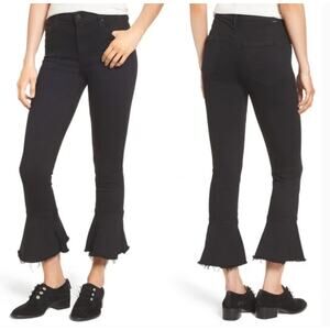 Mother The Cha Cha Flare Fray Jeans Black Not Guilty Capsule Festival Brunch